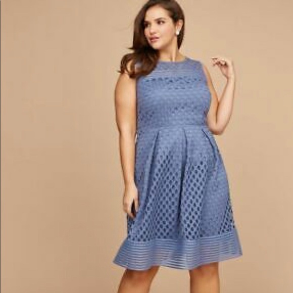 Lane Bryant Dresses & Skirts - LANE BRYANT Geo Lace Mesh Fit&FlareDress *H725*